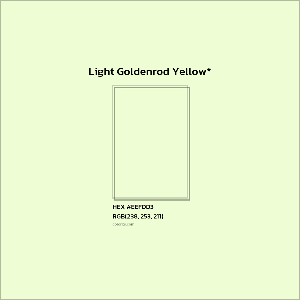 #EEFDD3 hex color. RGB, RYB, CMYK, HSL, HSV codes and color conversions. Matching color names, palettes, paints.