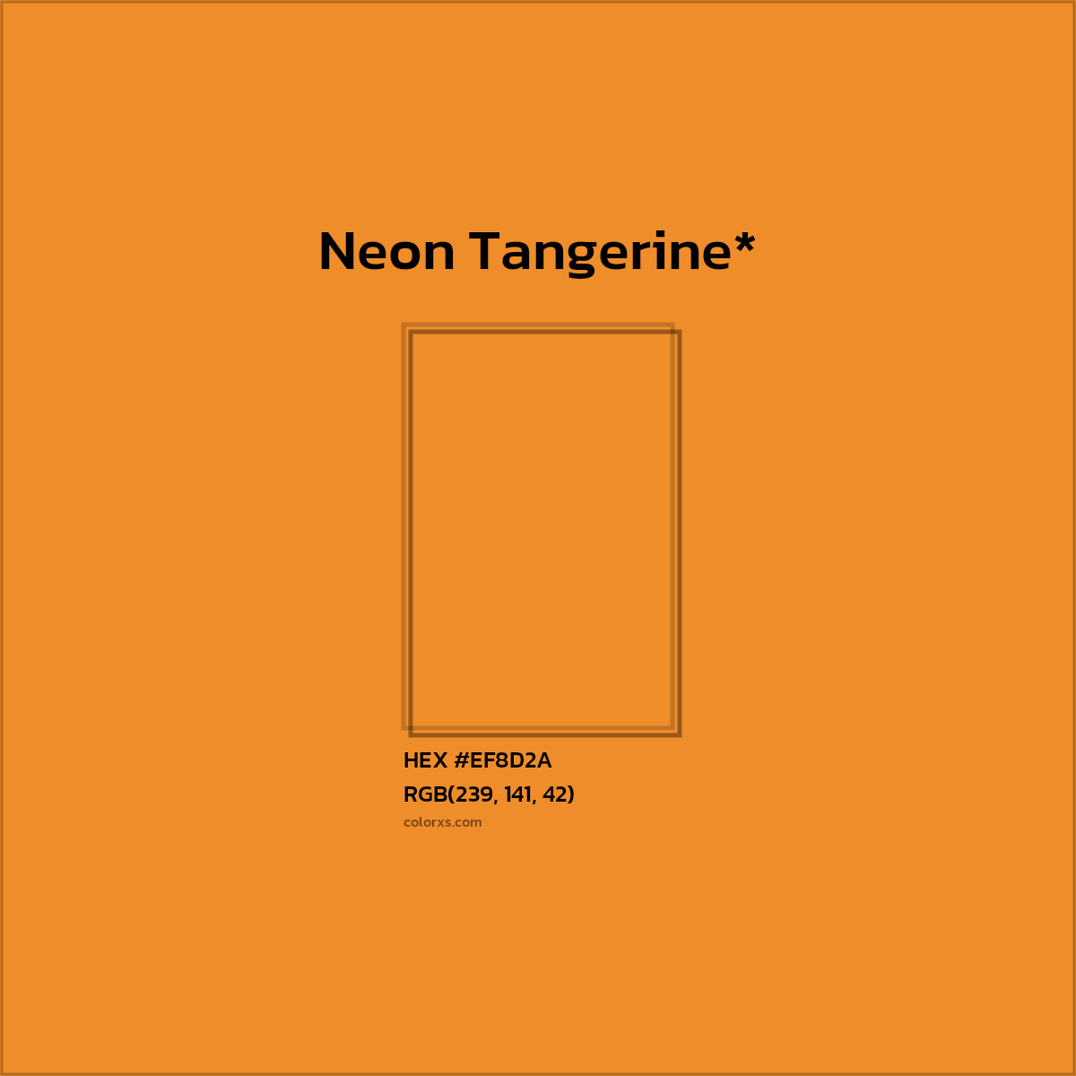 #EF8D2A hex color. RGB, RYB, CMYK, HSL, HSV codes and color conversions. Matching color names, palettes, paints.