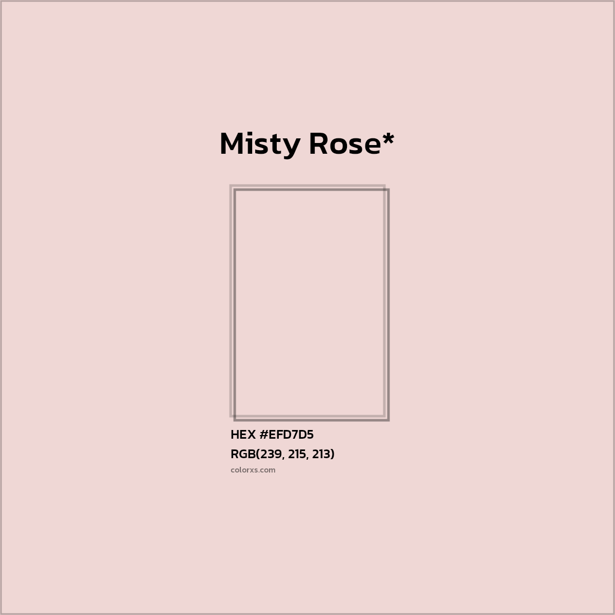 #EFD7D5 hex color. RGB, RYB, CMYK, HSL, HSV codes and color conversions. Matching color names, palettes, paints.