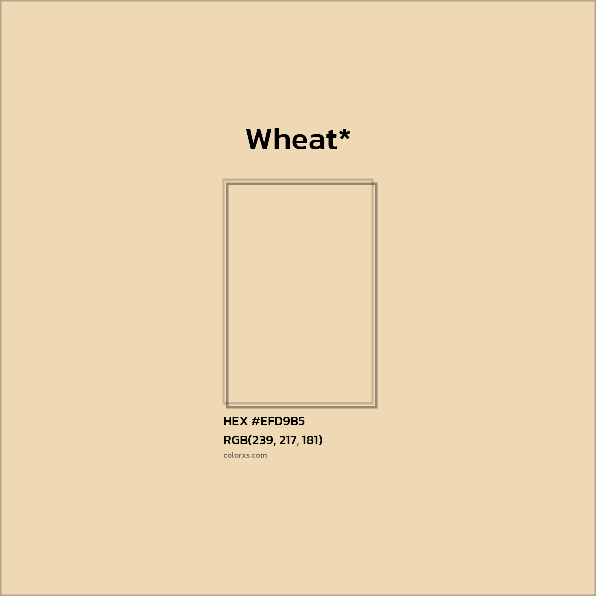#EFD9B5 hex color. RGB, RYB, CMYK, HSL, HSV codes and color conversions. Matching color names, palettes, paints.