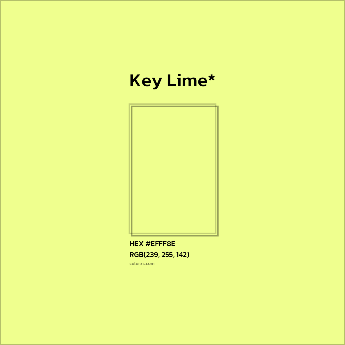 #EFFF8E hex color. RGB, RYB, CMYK, HSL, HSV codes and color conversions. Matching color names, palettes, paints.