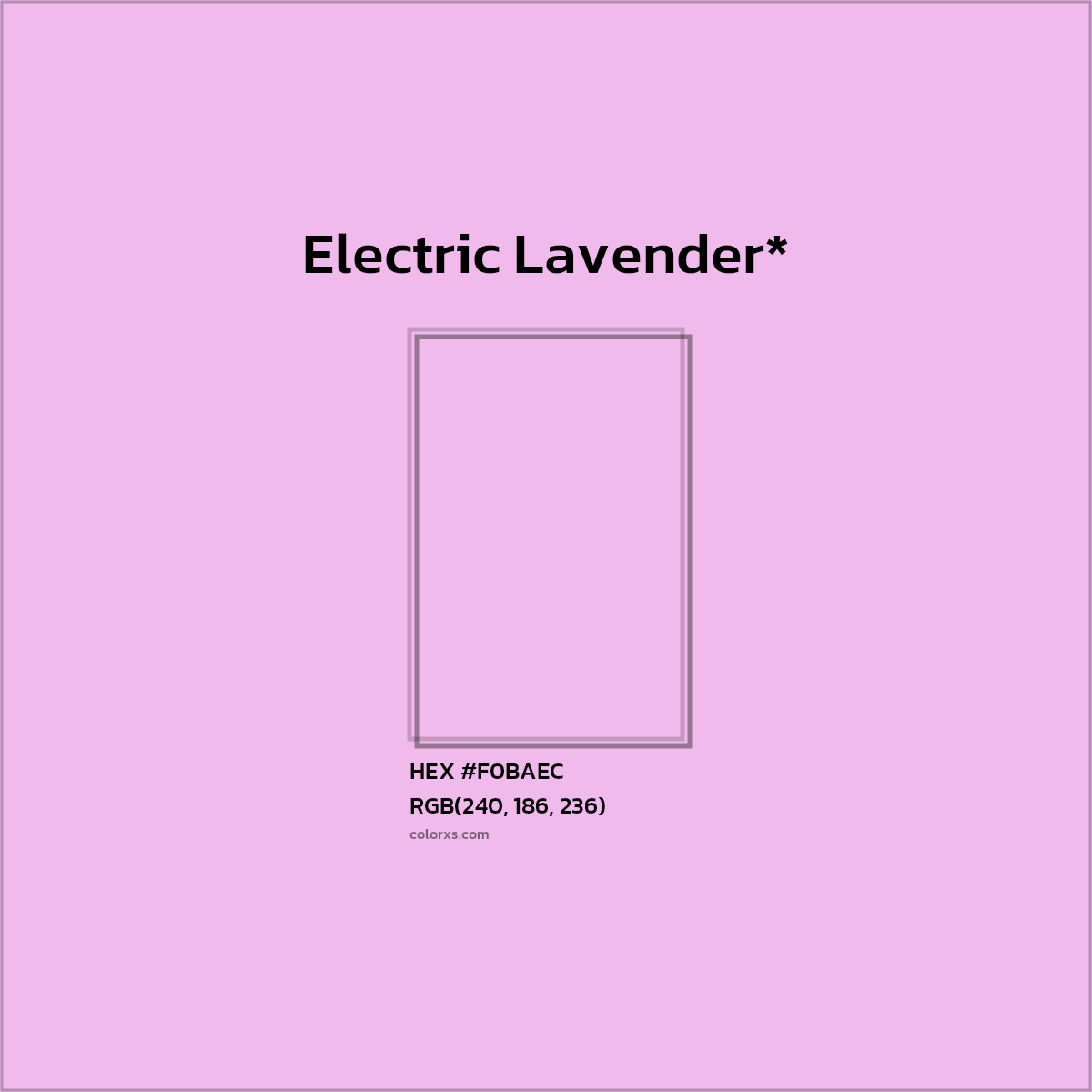 #F0BAEC hex color. RGB, RYB, CMYK, HSL, HSV codes and color conversions. Matching color names, palettes, paints.