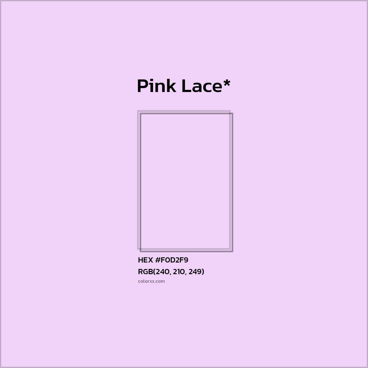 #F0D2F9 hex color. RGB, RYB, CMYK, HSL, HSV codes and color conversions. Matching color names, palettes, paints.