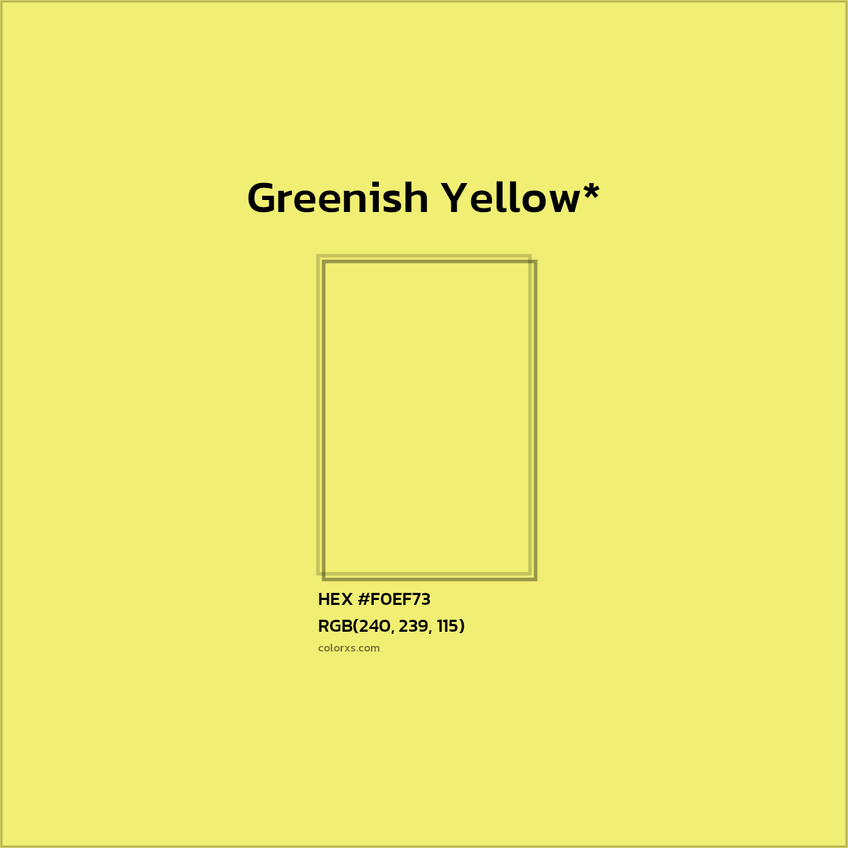 #F0EF73 hex color. RGB, RYB, CMYK, HSL, HSV codes and color conversions. Matching color names, palettes, paints.