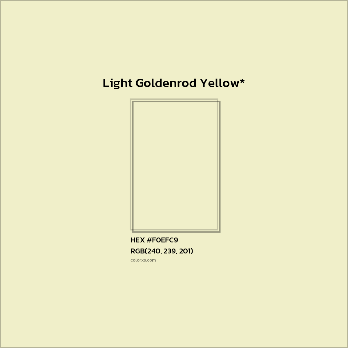 #F0EFC9 hex color. RGB, RYB, CMYK, HSL, HSV codes and color conversions. Matching color names, palettes, paints.
