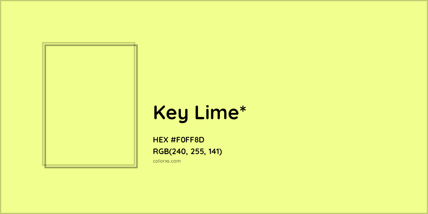#F0FF8D hex color. RGB, RYB, CMYK, HSL, HSV codes and color conversions. Matching color names, palettes, paints.
