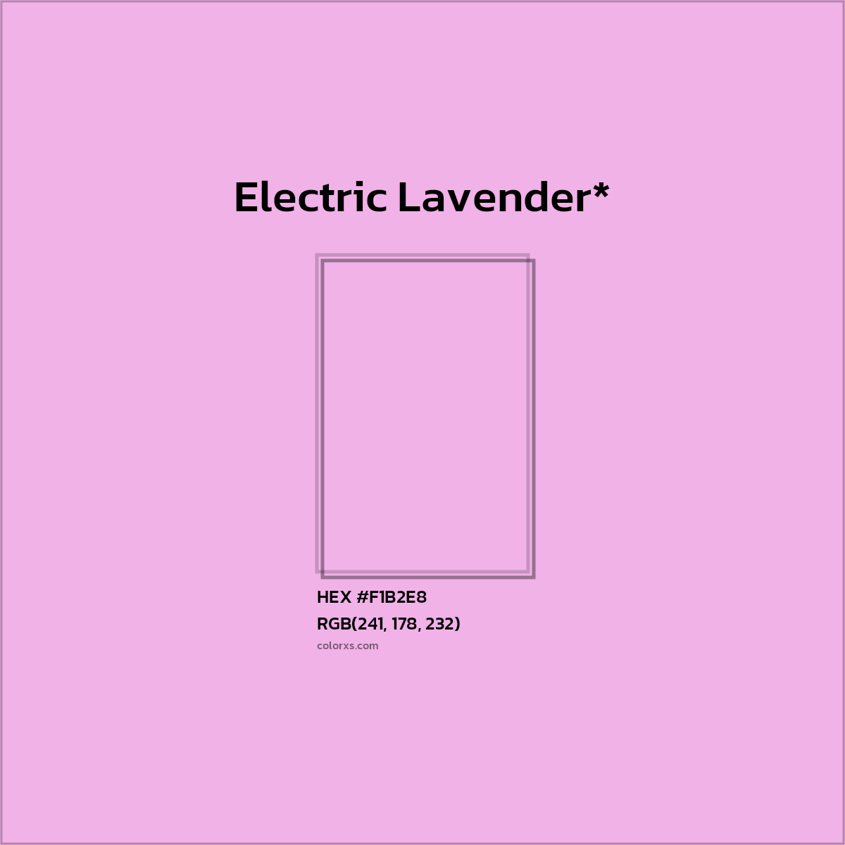 #F1B2E8 hex color. RGB, RYB, CMYK, HSL, HSV codes and color conversions. Matching color names, palettes, paints.