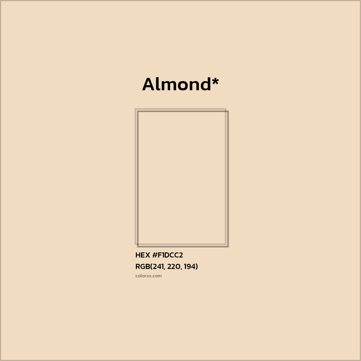 #F1DCC2 hex color. RGB, RYB, CMYK, HSL, HSV codes and color conversions. Matching color names, palettes, paints.
