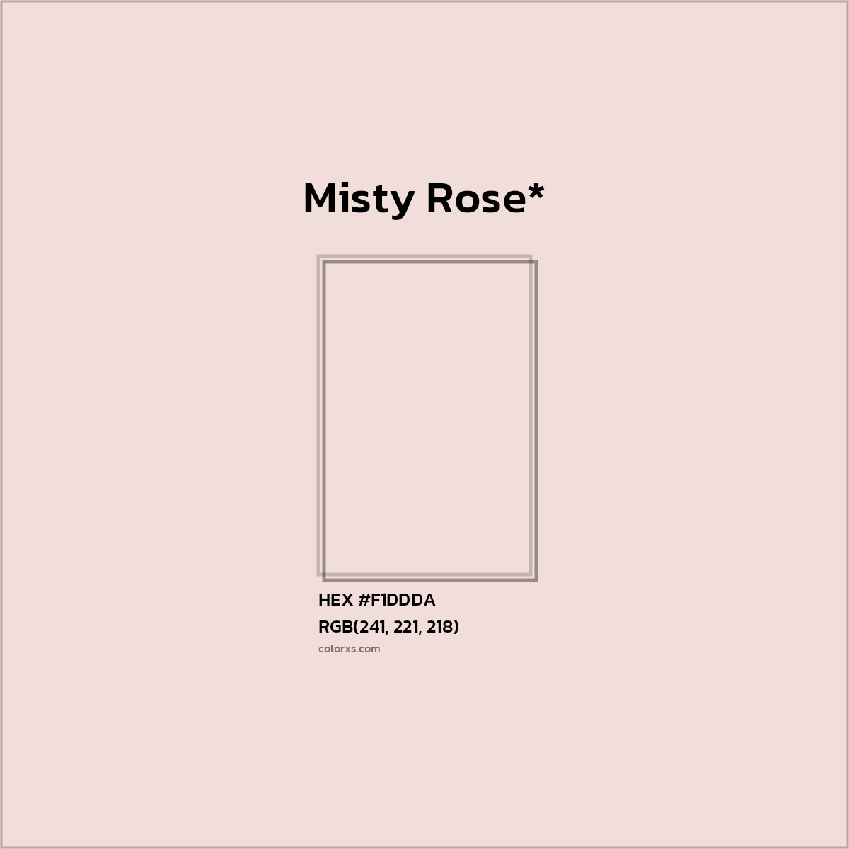 #F1DDDA hex color. RGB, RYB, CMYK, HSL, HSV codes and color conversions. Matching color names, palettes, paints.