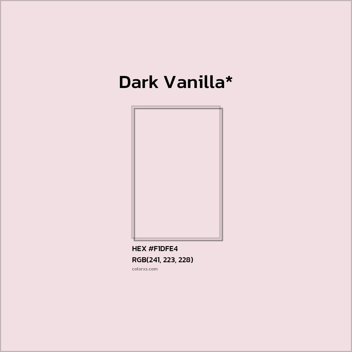 #F1DFE4 hex color. RGB, RYB, CMYK, HSL, HSV codes and color conversions. Matching color names, palettes, paints.