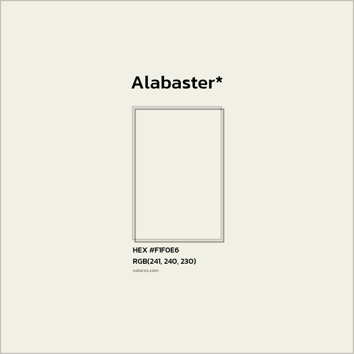#F1F0E6 hex color. RGB, RYB, CMYK, HSL, HSV codes and color conversions. Matching color names, palettes, paints.