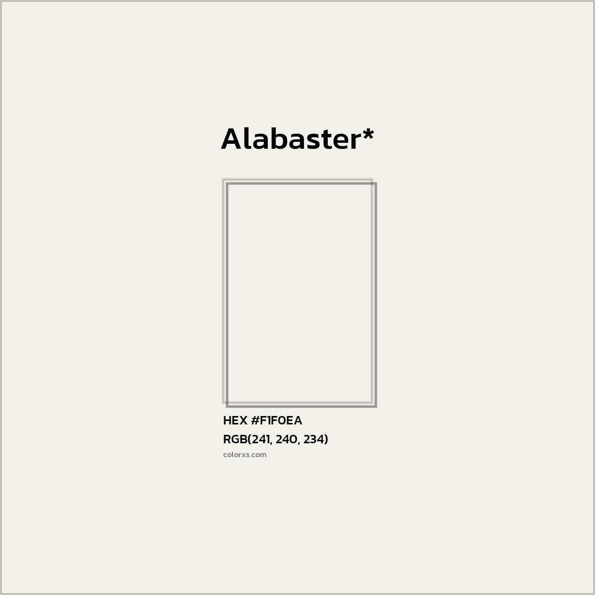 #F1F0EA hex color. RGB, RYB, CMYK, HSL, HSV codes and color conversions. Matching color names, palettes, paints.