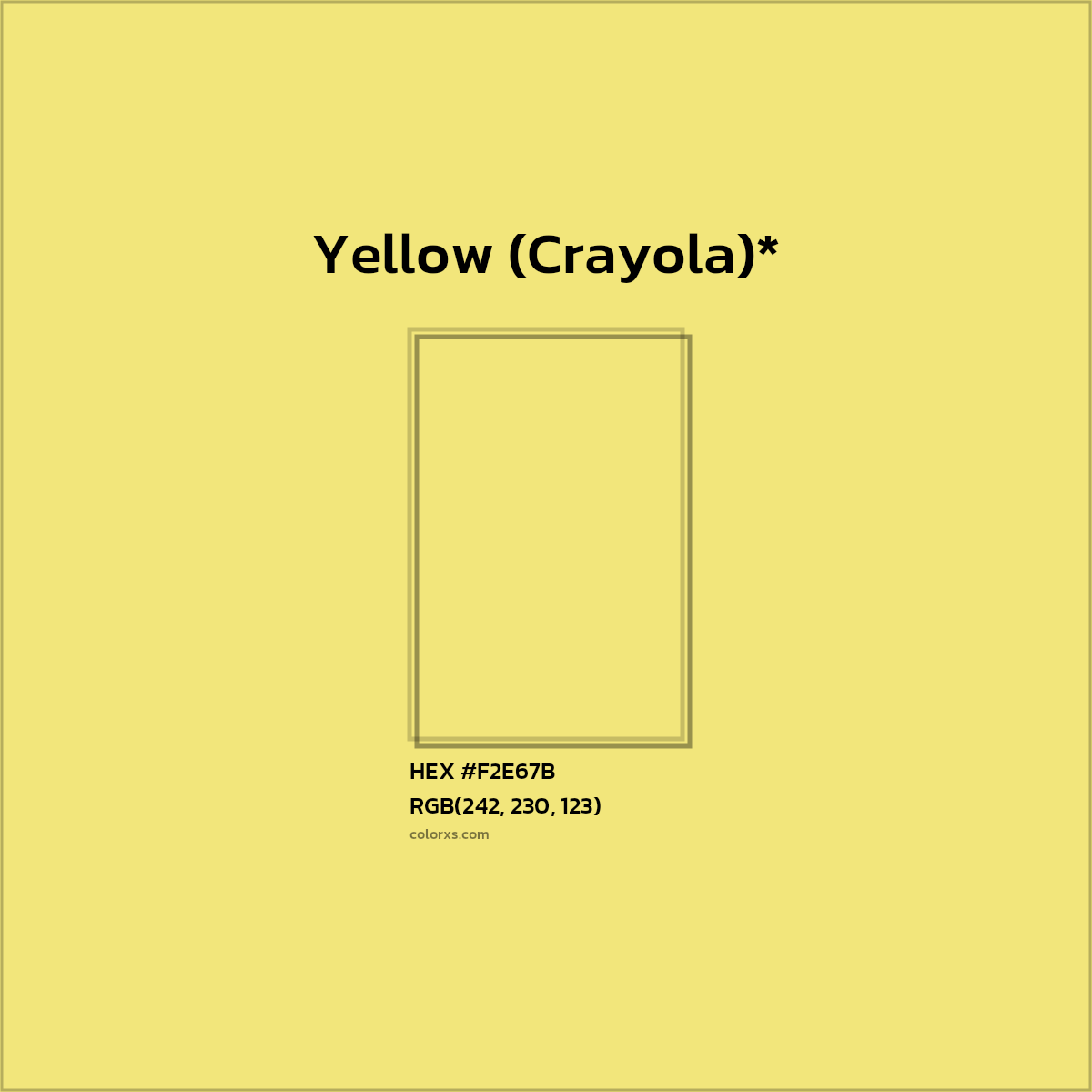 #F2E67B hex color. RGB, RYB, CMYK, HSL, HSV codes and color conversions. Matching color names, palettes, paints.