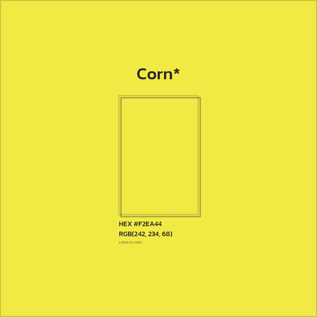 #F2EA44 hex color. RGB, RYB, CMYK, HSL, HSV codes and color conversions. Matching color names, palettes, paints.