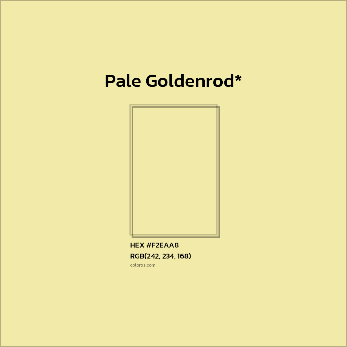 #F2EAA8 hex color. RGB, RYB, CMYK, HSL, HSV codes and color conversions. Matching color names, palettes, paints.