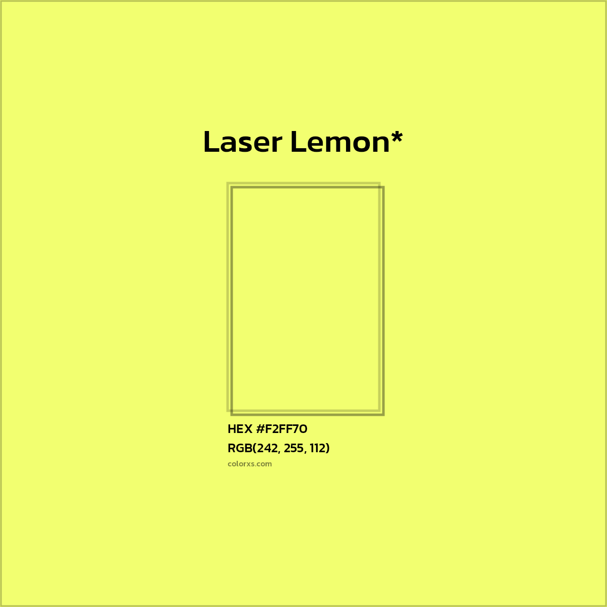 #F2FF70 hex color. RGB, RYB, CMYK, HSL, HSV codes and color conversions. Matching color names, palettes, paints.