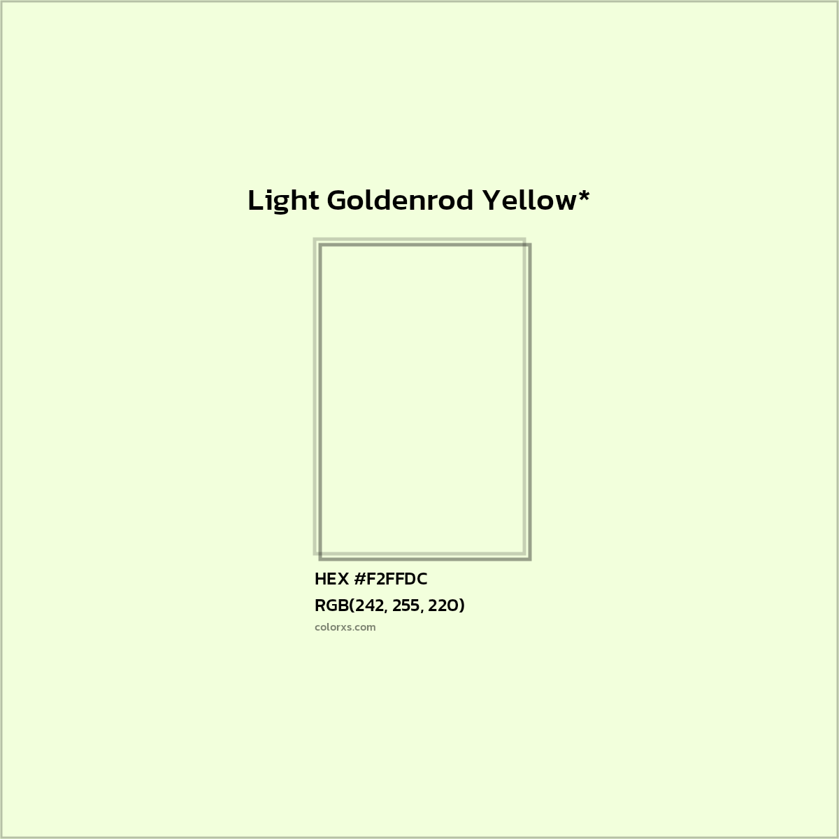 #F2FFDC hex color. RGB, RYB, CMYK, HSL, HSV codes and color conversions. Matching color names, palettes, paints.
