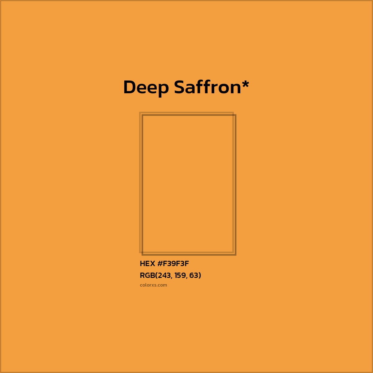 #F39F3F hex color. RGB, RYB, CMYK, HSL, HSV codes and color conversions. Matching color names, palettes, paints.