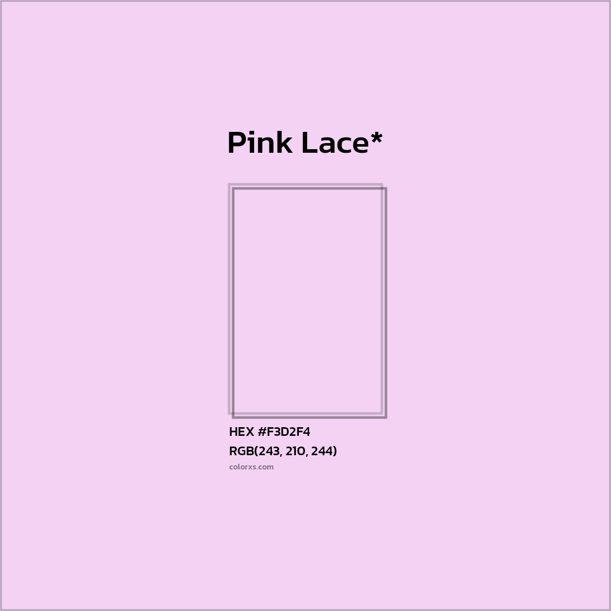 #F3D2F4 hex color. RGB, RYB, CMYK, HSL, HSV codes and color conversions. Matching color names, palettes, paints.