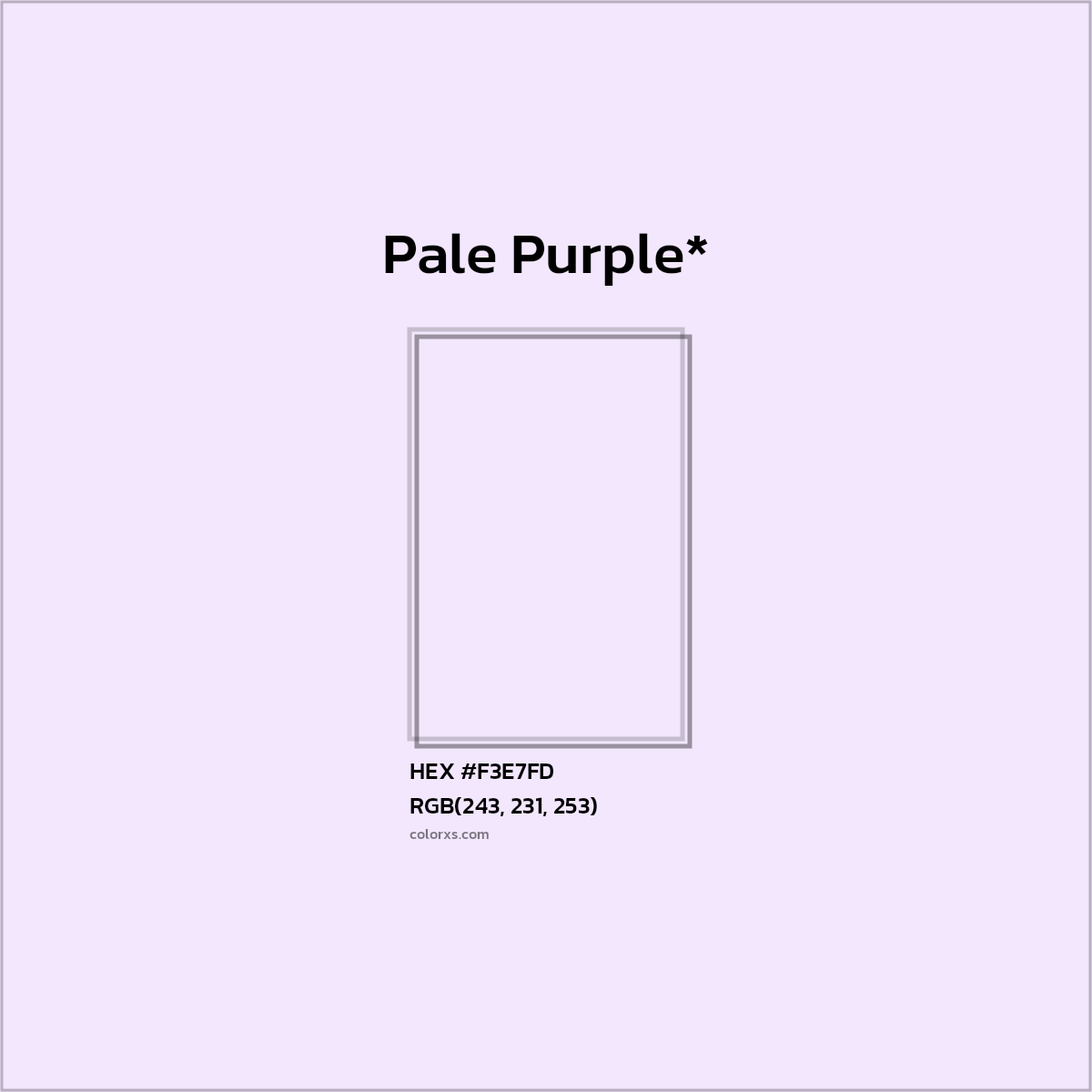 #F3E7FD hex color. RGB, RYB, CMYK, HSL, HSV codes and color conversions. Matching color names, palettes, paints.