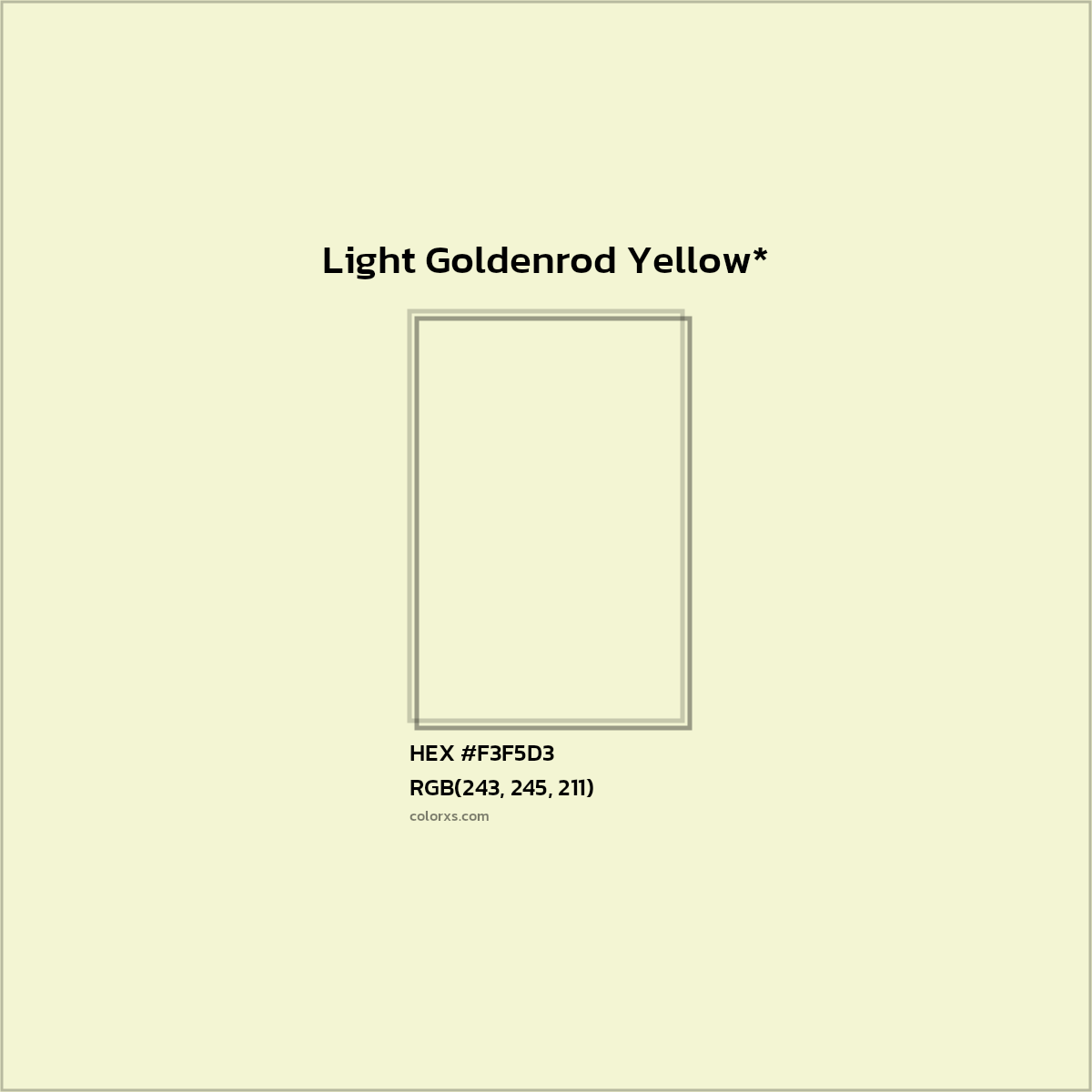 #F3F5D3 hex color. RGB, RYB, CMYK, HSL, HSV codes and color conversions. Matching color names, palettes, paints.