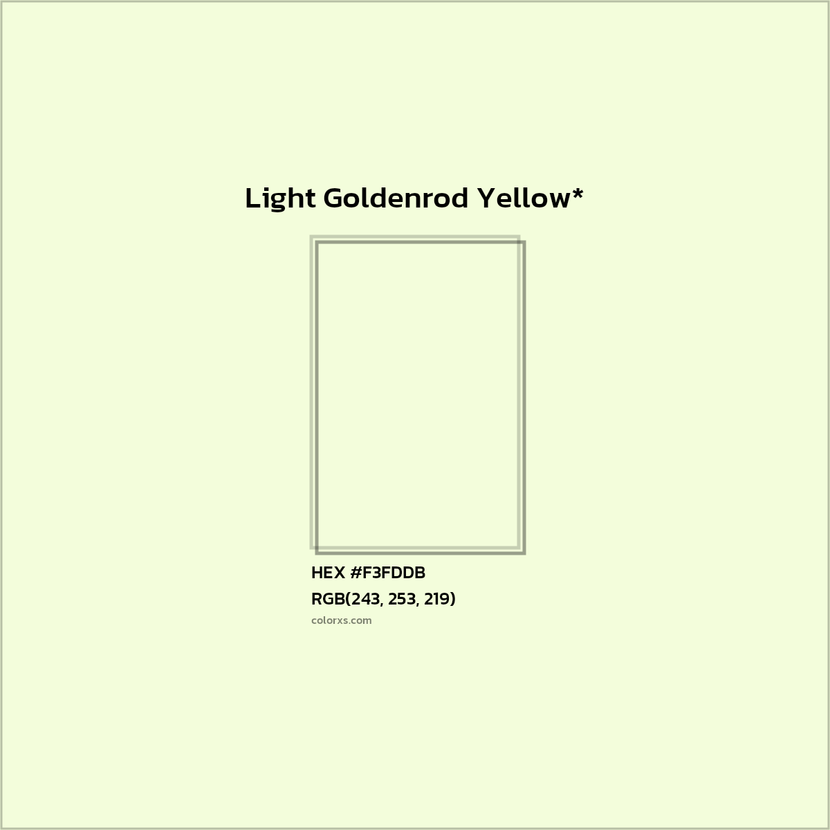 #F3FDDB hex color. RGB, RYB, CMYK, HSL, HSV codes and color conversions. Matching color names, palettes, paints.