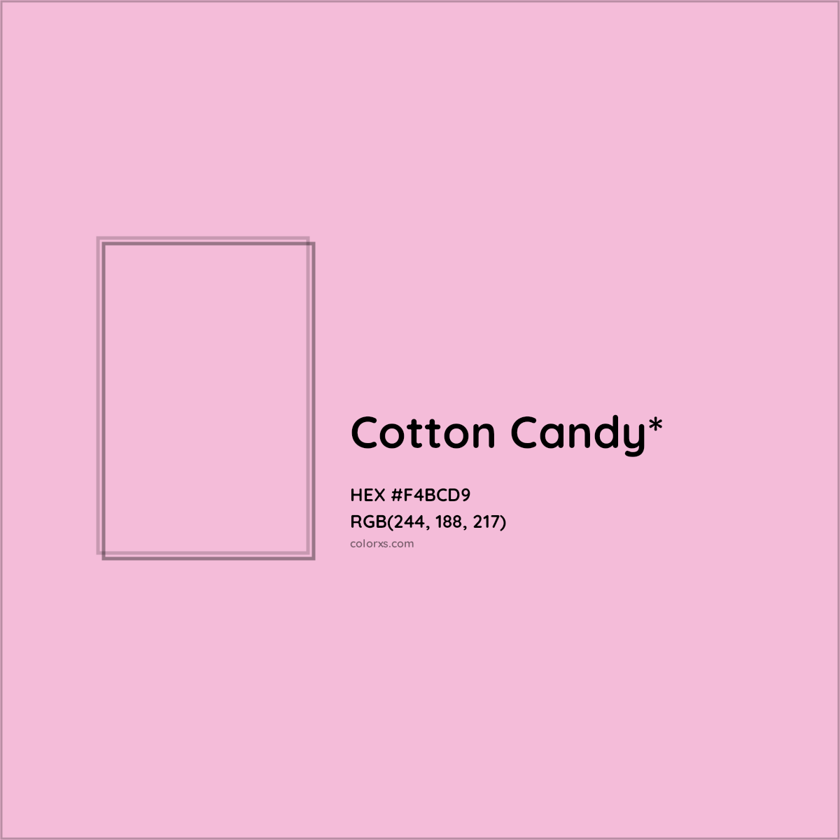 #F4BCD9 hex color. RGB, RYB, CMYK, HSL, HSV codes and color conversions. Matching color names, palettes, paints.