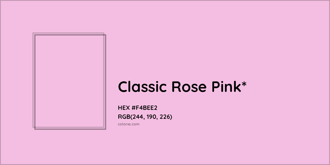 #F4BEE2 hex color. RGB, RYB, CMYK, HSL, HSV codes and color conversions. Matching color names, palettes, paints.