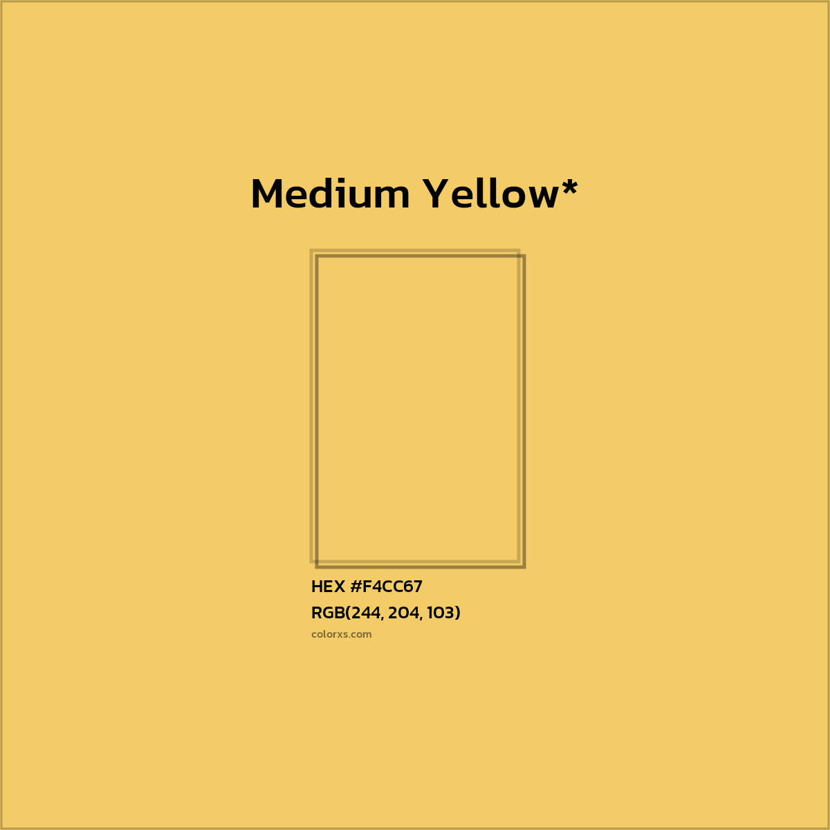 #F4CC67 hex color. RGB, RYB, CMYK, HSL, HSV codes and color conversions. Matching color names, palettes, paints.