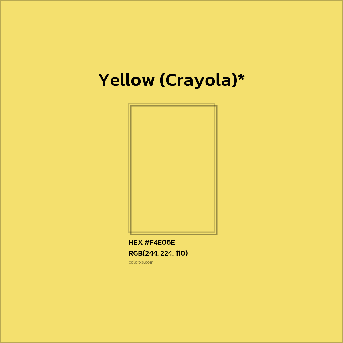 #F4E06E hex color. RGB, RYB, CMYK, HSL, HSV codes and color conversions. Matching color names, palettes, paints.