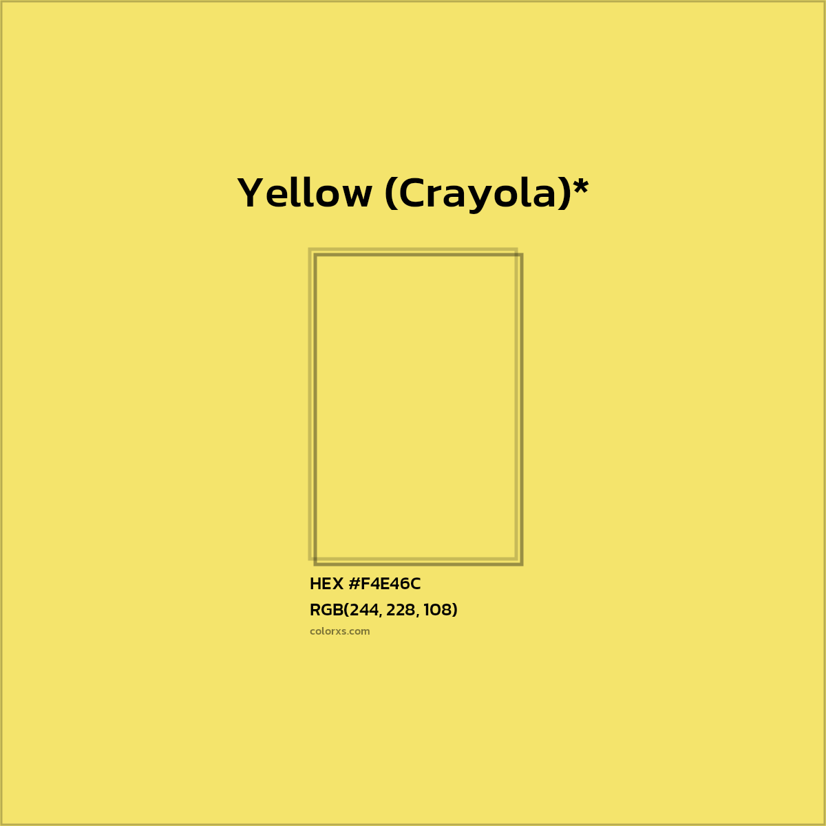 #F4E46C hex color. RGB, RYB, CMYK, HSL, HSV codes and color conversions. Matching color names, palettes, paints.