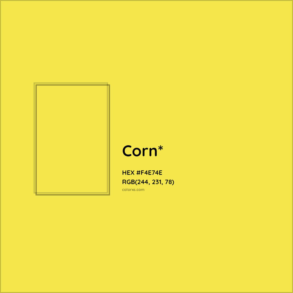 #F4E74E hex color. RGB, RYB, CMYK, HSL, HSV codes and color conversions. Matching color names, palettes, paints.