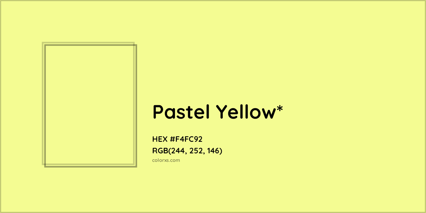 #F4FC92 hex color. RGB, RYB, CMYK, HSL, HSV codes and color conversions. Matching color names, palettes, paints.