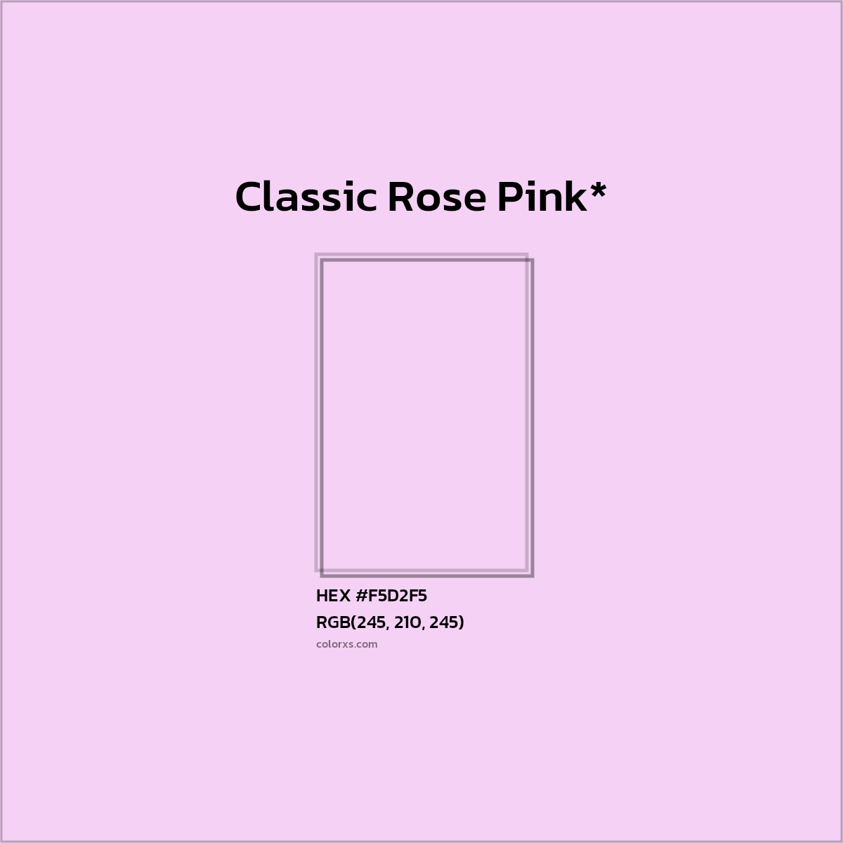 #F5D2F5 hex color. RGB, RYB, CMYK, HSL, HSV codes and color conversions. Matching color names, palettes, paints.