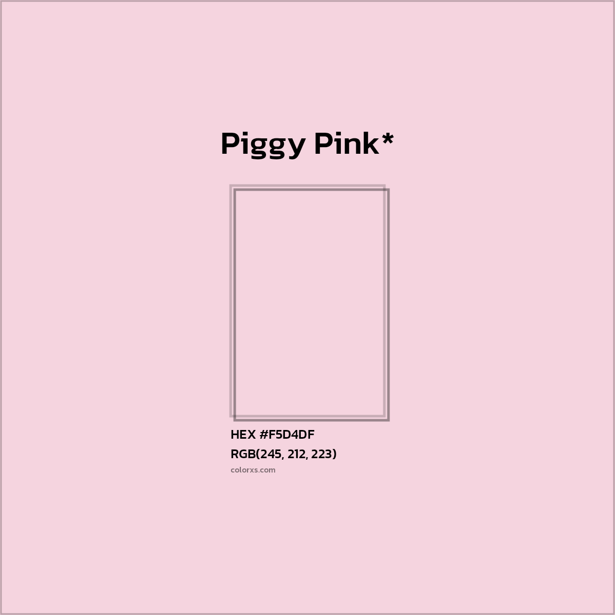 #F5D4DF hex color. RGB, RYB, CMYK, HSL, HSV codes and color conversions. Matching color names, palettes, paints.