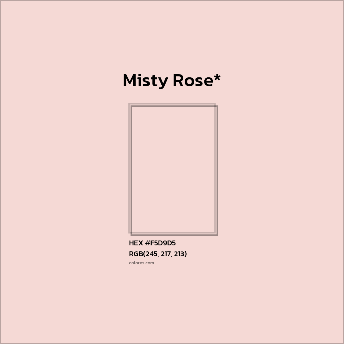 #F5D9D5 hex color. RGB, RYB, CMYK, HSL, HSV codes and color conversions. Matching color names, palettes, paints.