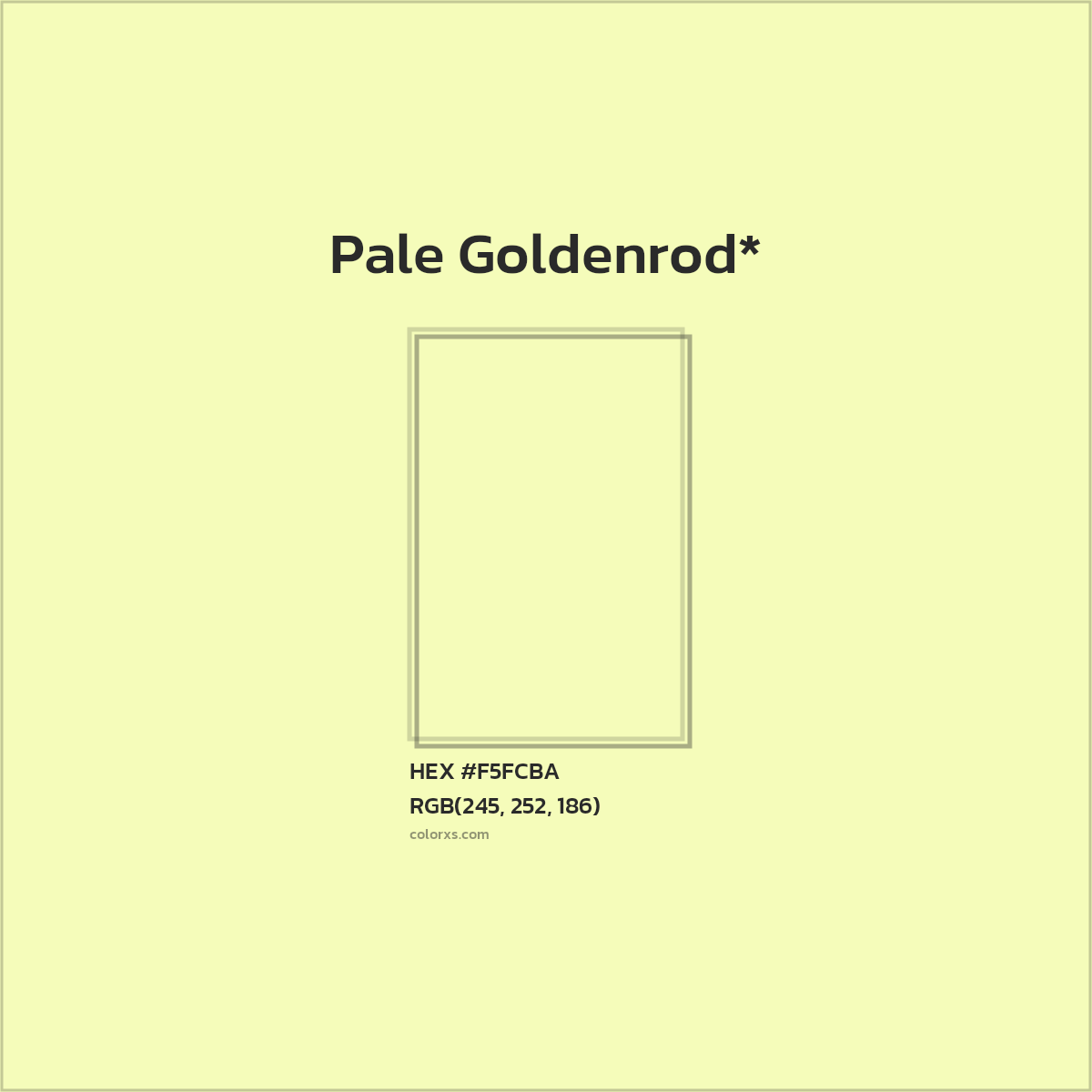 #F5FCBA hex color. RGB, RYB, CMYK, HSL, HSV codes and color conversions. Matching color names, palettes, paints.