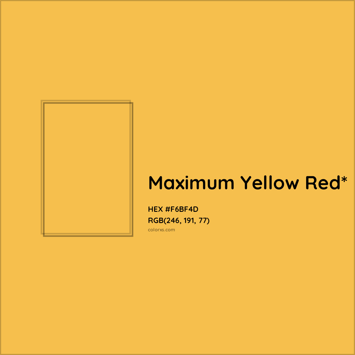 #F6BF4D hex color. RGB, RYB, CMYK, HSL, HSV codes and color conversions. Matching color names, palettes, paints.