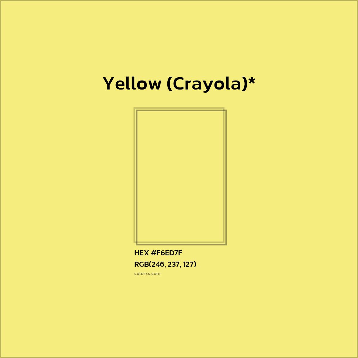 #F6ED7F hex color. RGB, RYB, CMYK, HSL, HSV codes and color conversions. Matching color names, palettes, paints.