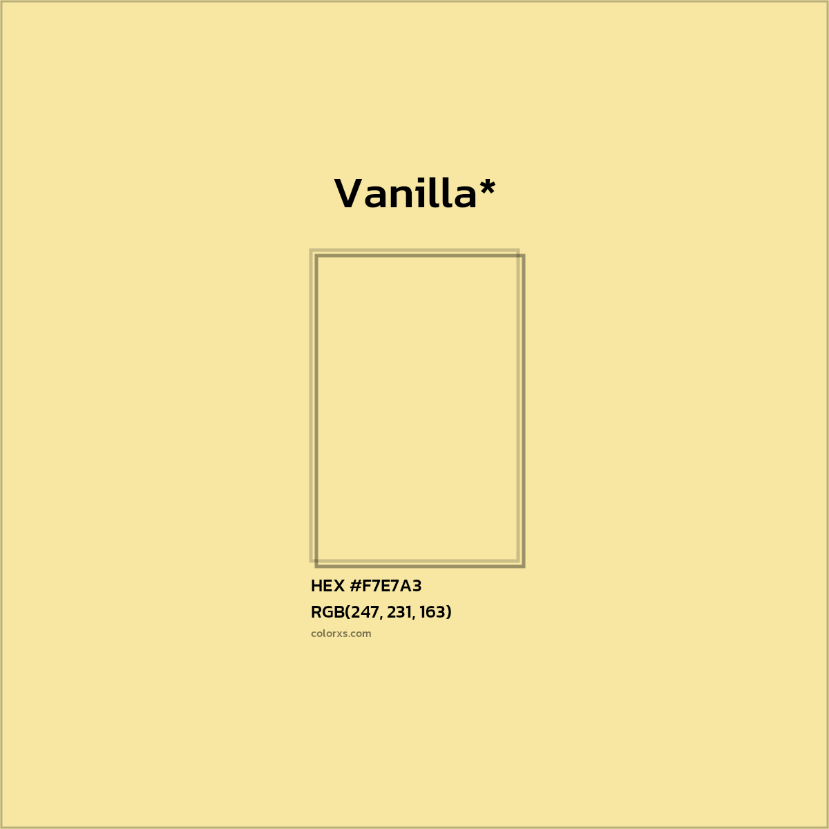 #F7E7A3 hex color. RGB, RYB, CMYK, HSL, HSV codes and color conversions. Matching color names, palettes, paints.