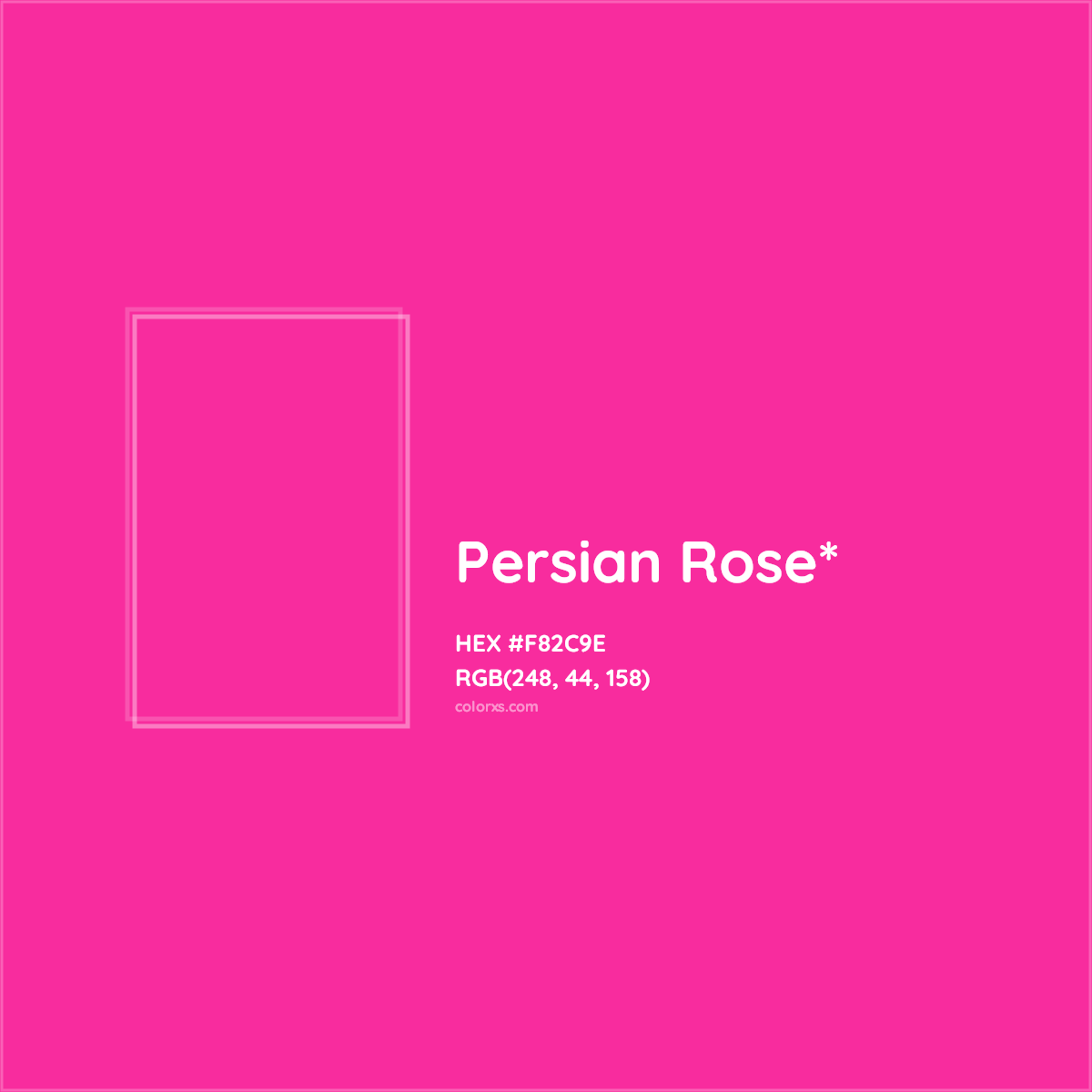 #F82C9E hex color. RGB, RYB, CMYK, HSL, HSV codes and color conversions. Matching color names, palettes, paints.