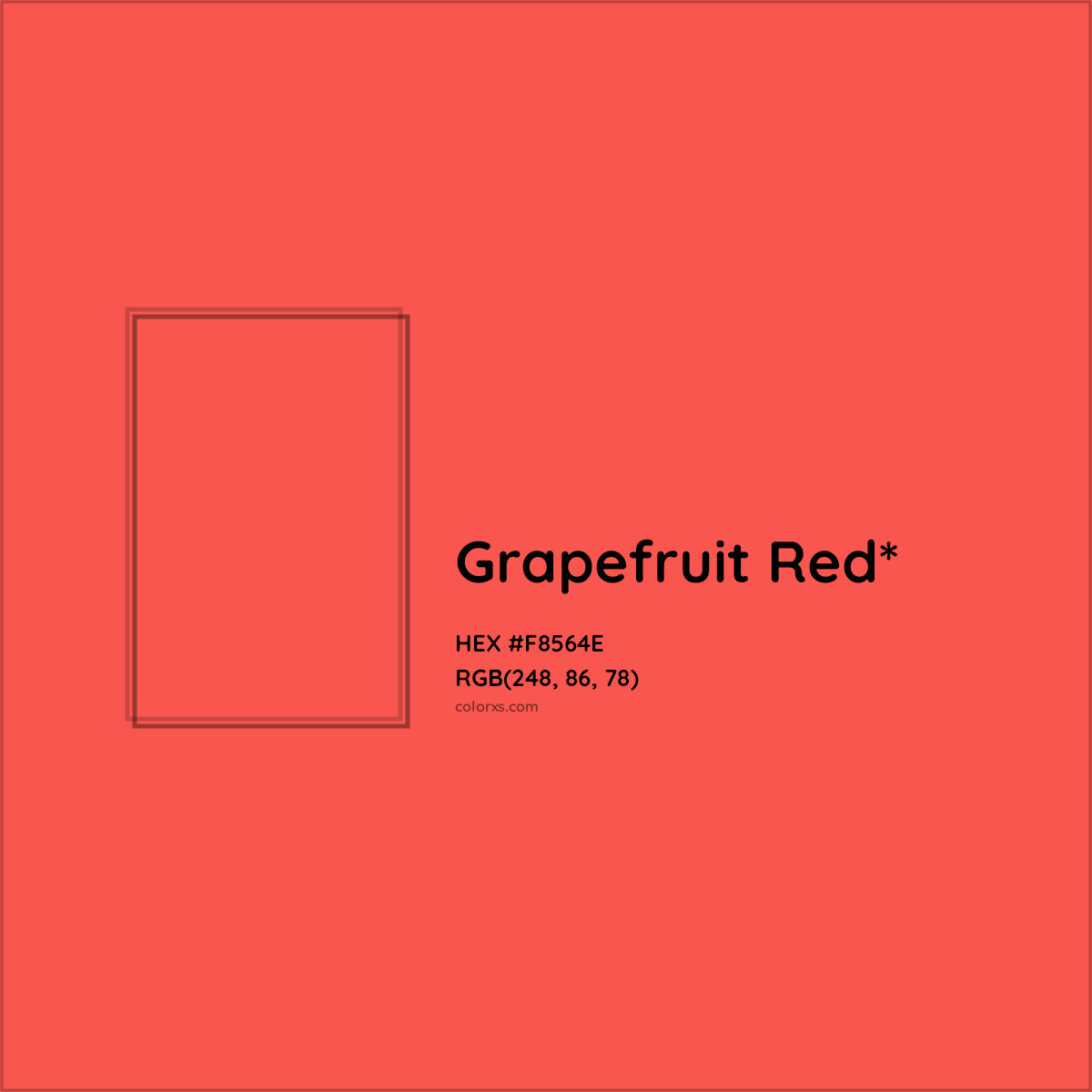 #F8564E hex color. RGB, RYB, CMYK, HSL, HSV codes and color conversions. Matching color names, palettes, paints.