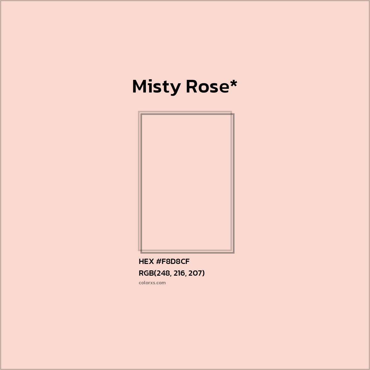 #F8D8CF hex color. RGB, RYB, CMYK, HSL, HSV codes and color conversions. Matching color names, palettes, paints.