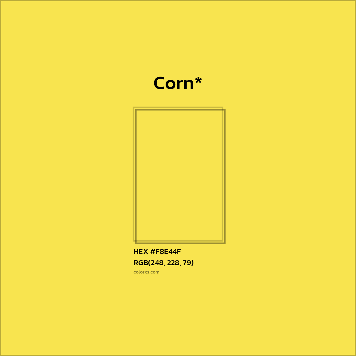 #F8E44F hex color. RGB, RYB, CMYK, HSL, HSV codes and color conversions. Matching color names, palettes, paints.