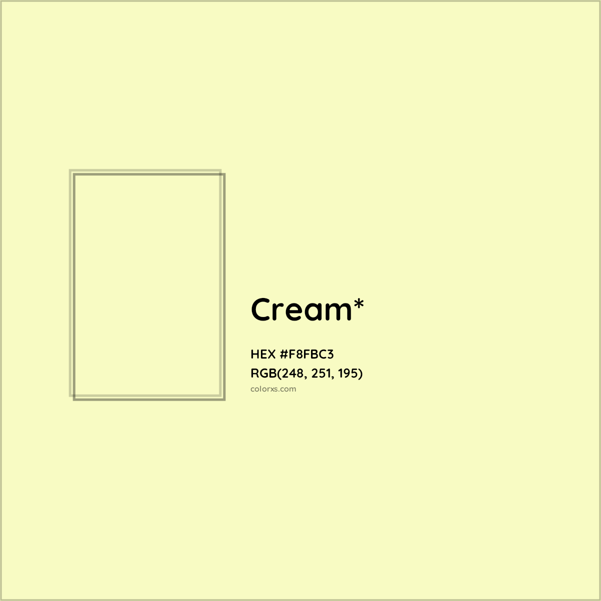 #F8FBC3 hex color. RGB, RYB, CMYK, HSL, HSV codes and color conversions. Matching color names, palettes, paints.