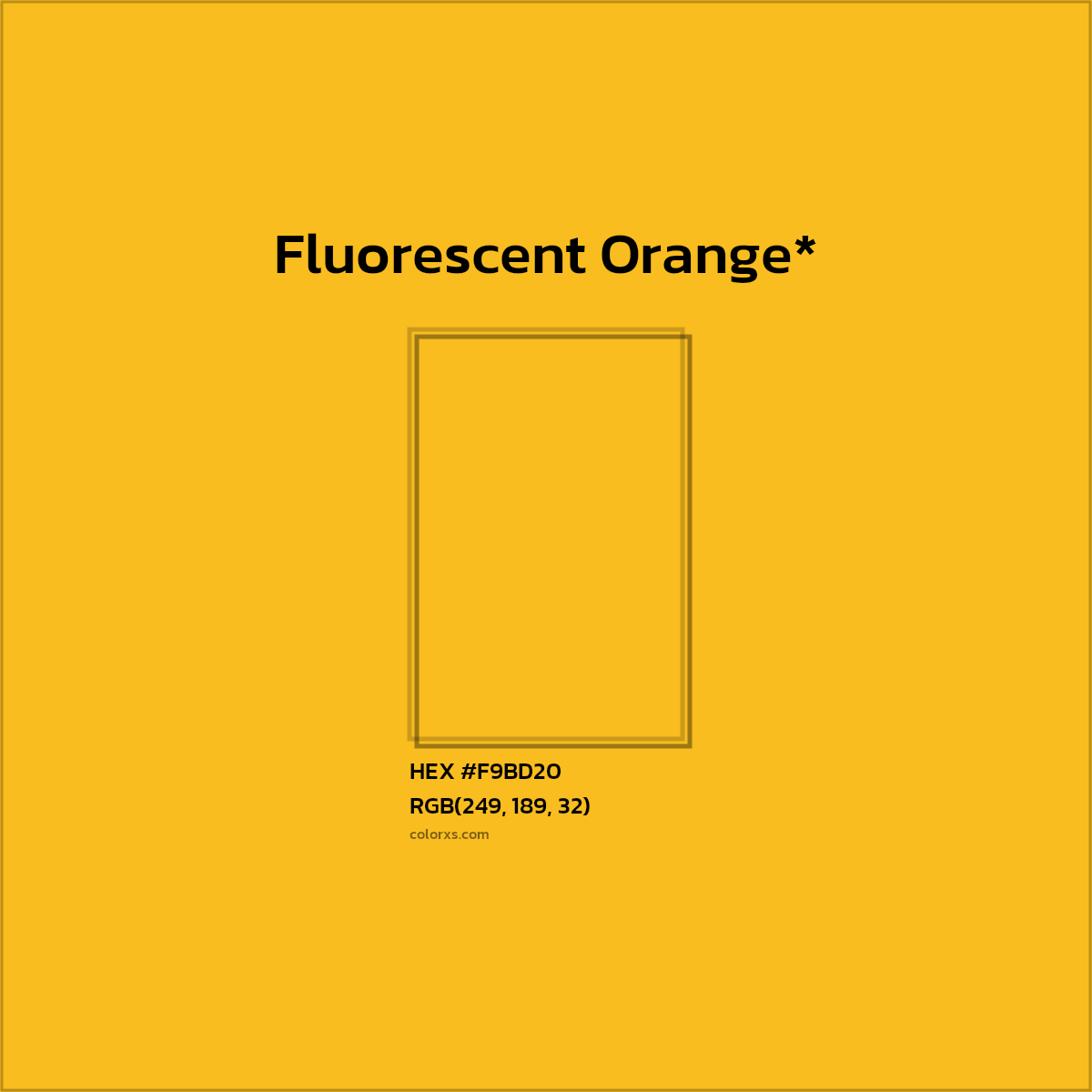 #F9BD20 hex color. RGB, RYB, CMYK, HSL, HSV codes and color conversions. Matching color names, palettes, paints.