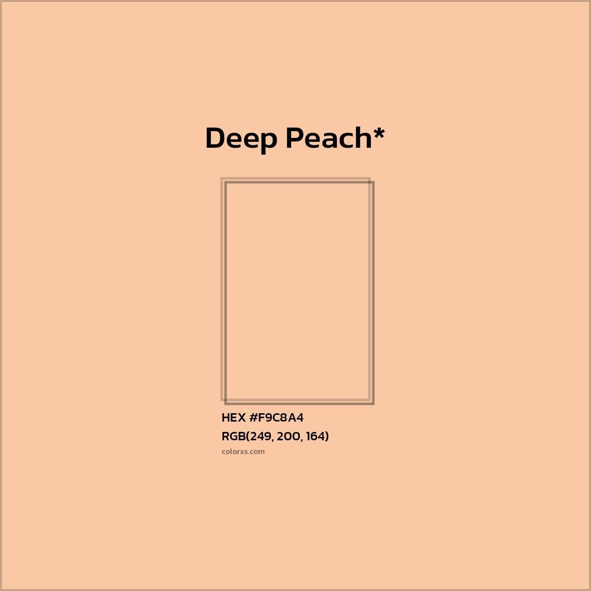 #F9C8A4 hex color. RGB, RYB, CMYK, HSL, HSV codes and color conversions. Matching color names, palettes, paints.