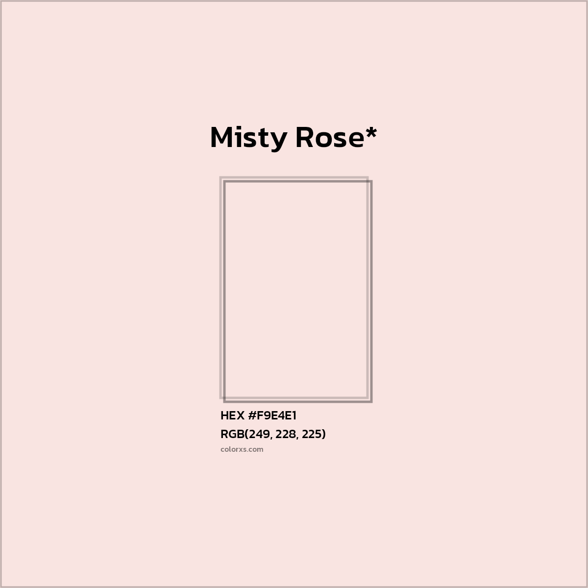 #F9E4E1 hex color. RGB, RYB, CMYK, HSL, HSV codes and color conversions. Matching color names, palettes, paints.