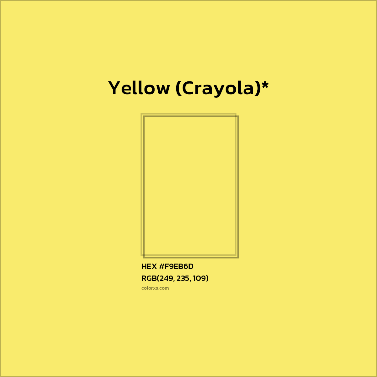 #F9EB6D hex color. RGB, RYB, CMYK, HSL, HSV codes and color conversions. Matching color names, palettes, paints.