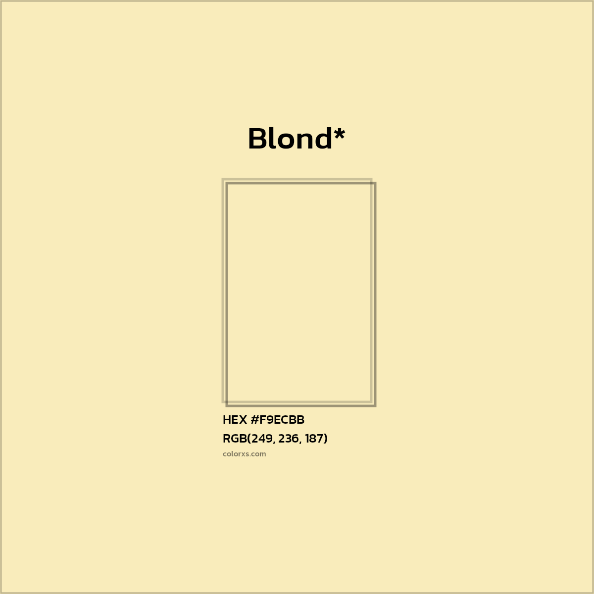 #F9ECBB hex color. RGB, RYB, CMYK, HSL, HSV codes and color conversions. Matching color names, palettes, paints.